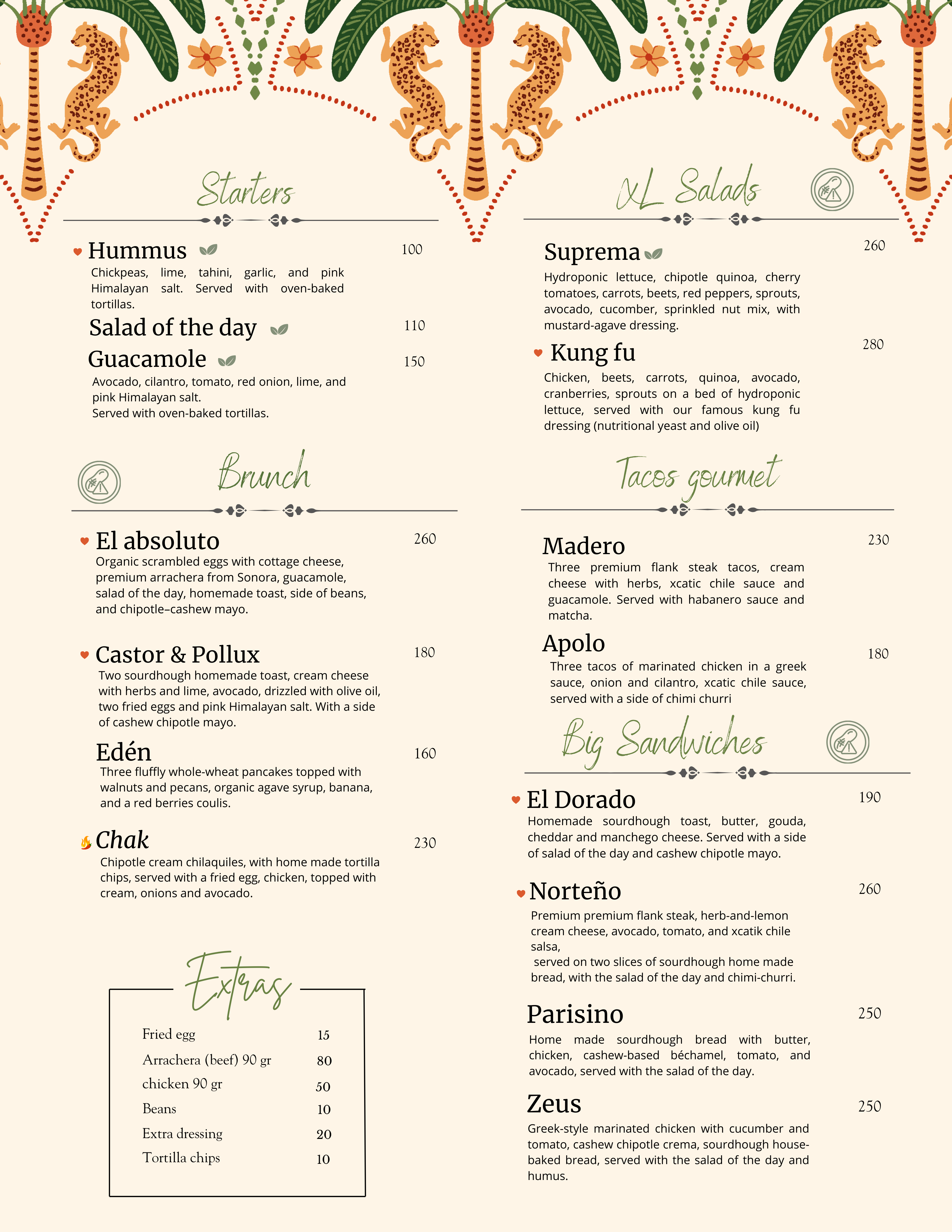 Food Menu - English